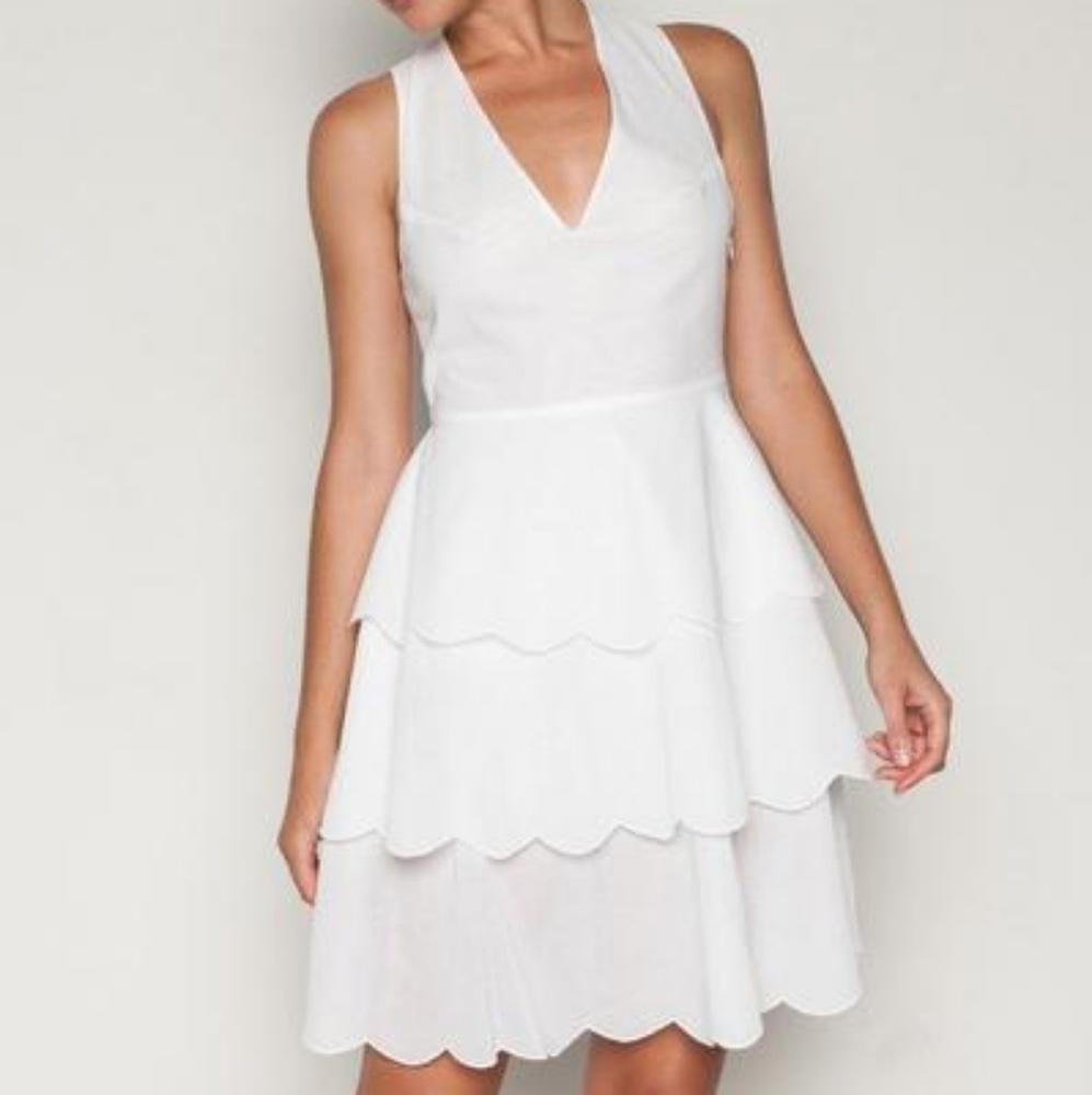 Marysia san onofre dress white scallop hem - Picture 2 of 4